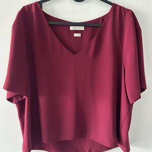 Aritzia Babaton Randy Blouse - Maroon/Burgundy/red